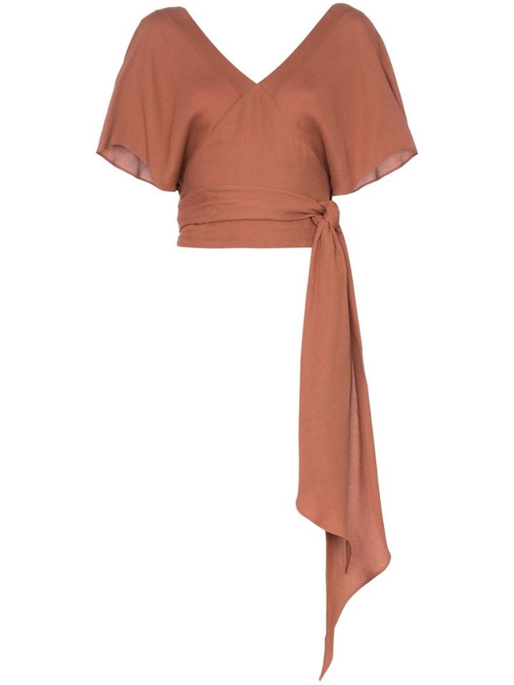 Jacquemus Jacq Vn Ss Crp Wrp Top - Brown