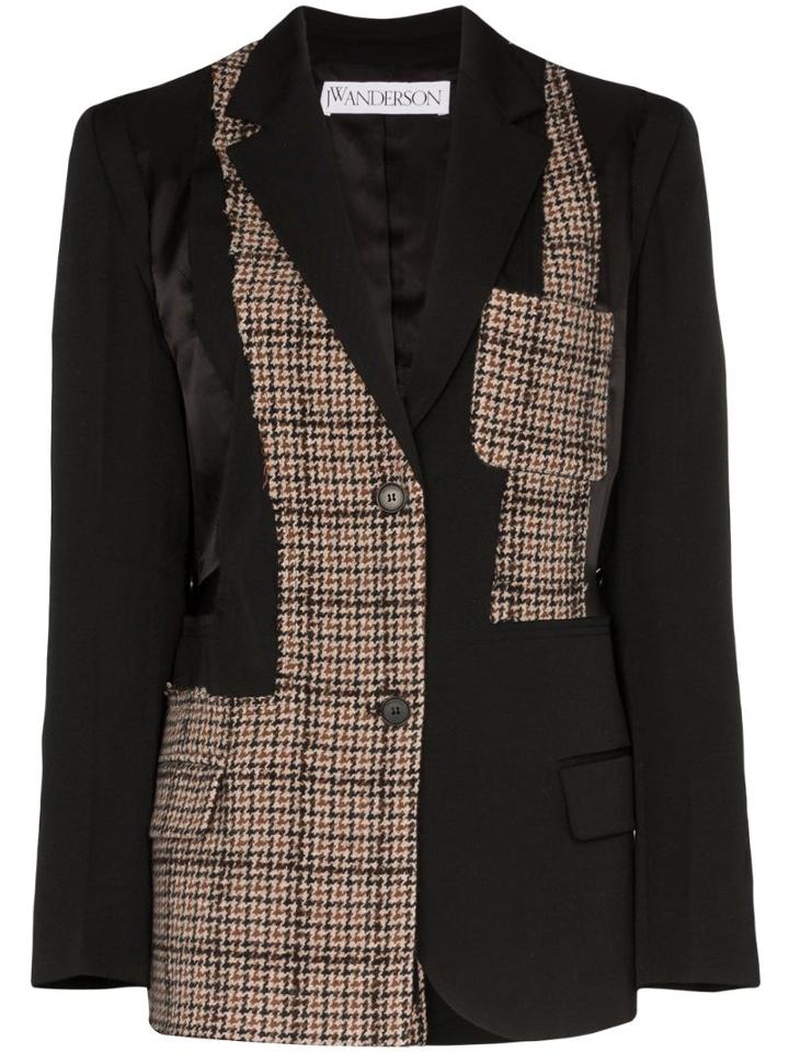 Jw Anderson Deconstructed Patchwork Blazer - Black