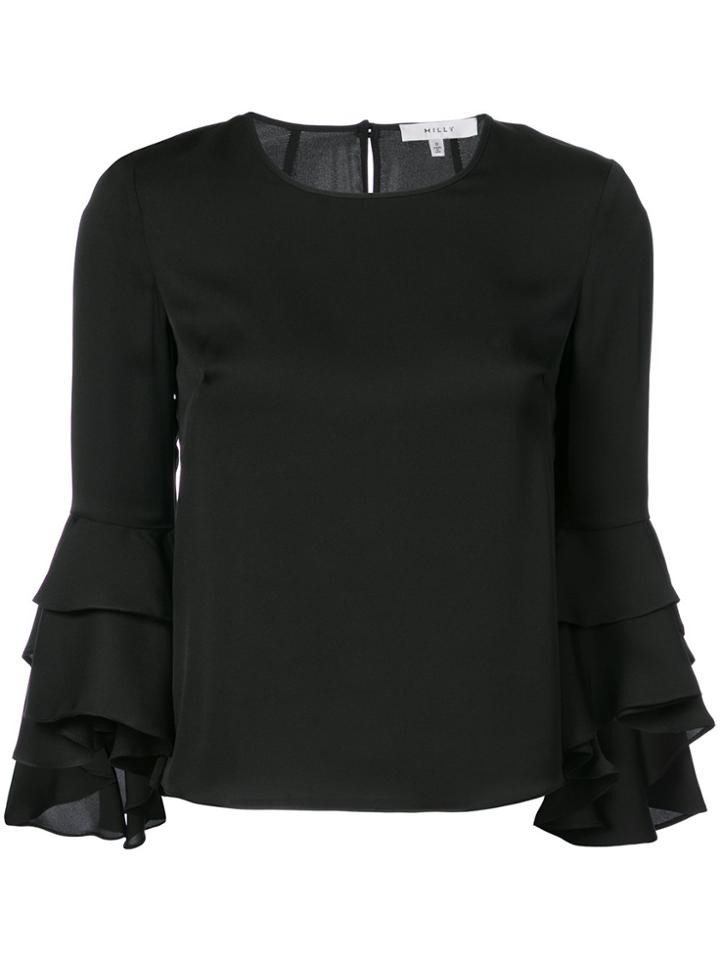 Milly Ruffled Sleeves Blouse - Black