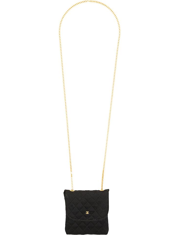 Chanel Vintage Mini Pouch Necklace - Black