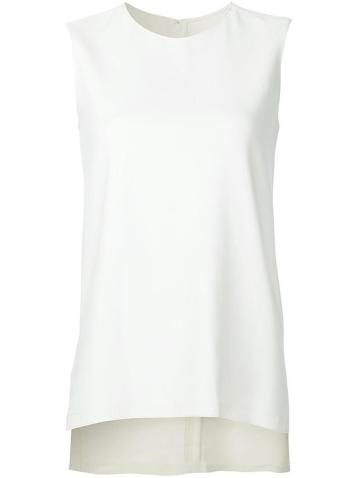 Victor Alfaro High Low Cady Top, Women's, Size: 10, White, Spandex/elastane/viscose