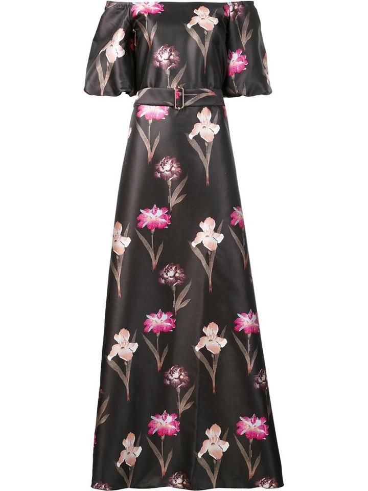 Rochas Off-shoulders Long Dress, Women's, Size: 38, Black, Silk/polyester
