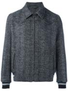 Lanvin Classic Collar Bomber Jacket, Men's, Size: 46, Grey, Acrylic/nylon/polyester/virgin Wool