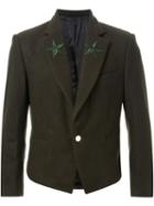Dresscamp Star Embroidered Lapel Blazer, Men's, Size: 46, Green, Nylon/wool