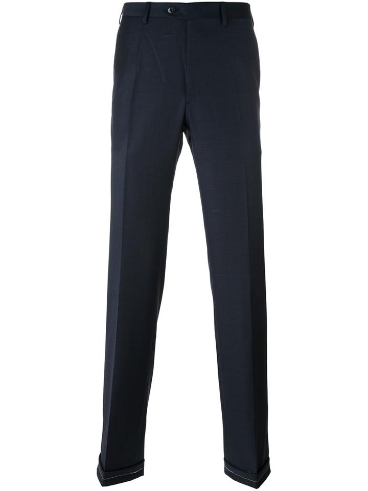 Brioni Tailored Trousers, Men's, Size: 54, Black, Virgin Wool
