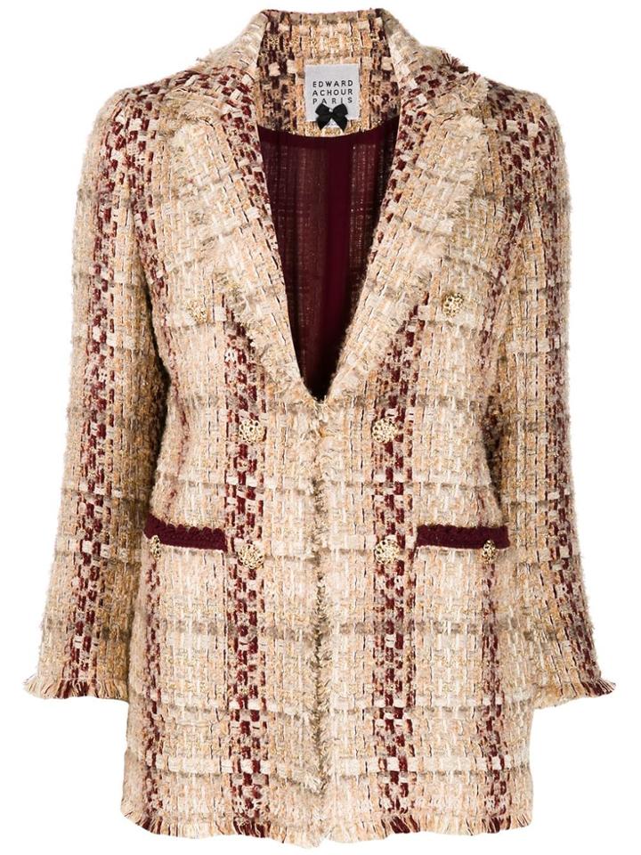 Edward Achour Paris Bouclé Embroidered Tweed Blazer