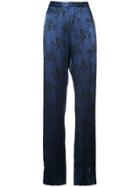 Lanvin Striped Floral Trousers - Blue