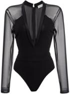 Fleur Du Mal Tuxedo Bodysuit, Women's, Size: Small, Black, Polyamide/spandex/elastane/viscose