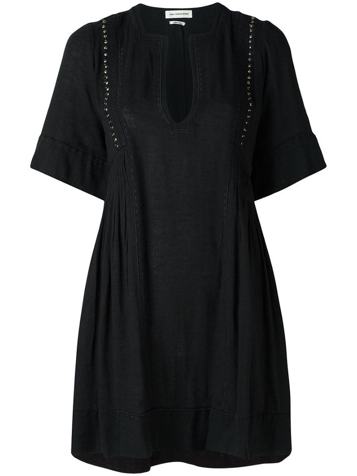 Isabel Marant Étoile - Anabel Dress - Women - Cotton/polyester/viscose/brass - 40, Women's, Black, Cotton/polyester/viscose/brass