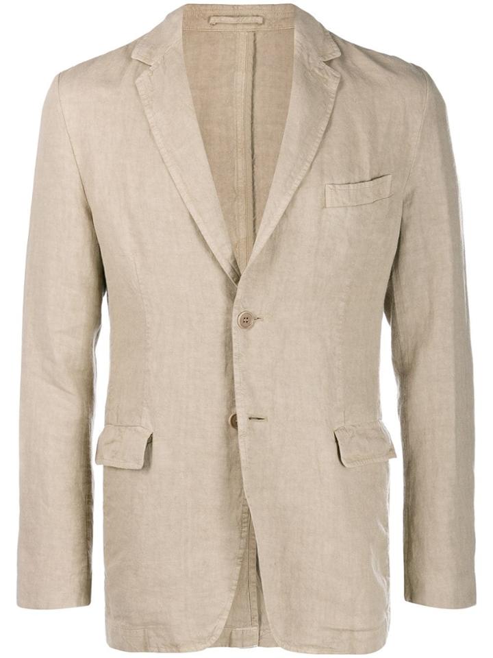 Aspesi Structured Single Breasted Blazer - Neutrals