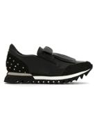 Mara Mac Embellished Leather Sneakers - Black