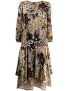 Antonio Marras Flower-print Loose-fit Dress - Neutrals