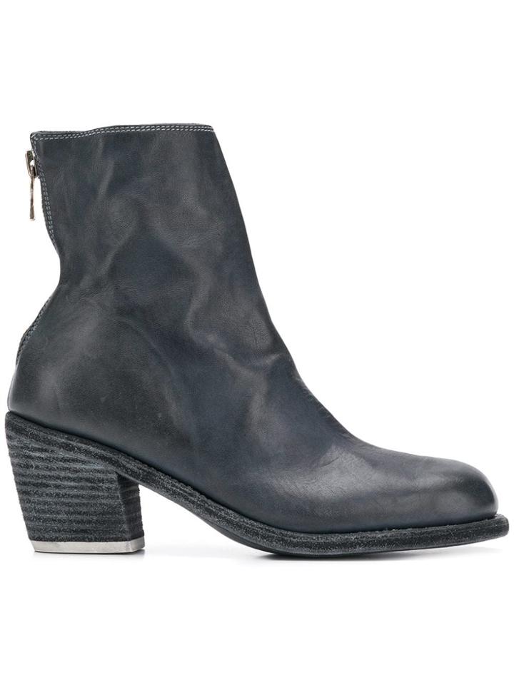 Guidi Rear Zip Ankle Boots - Blue