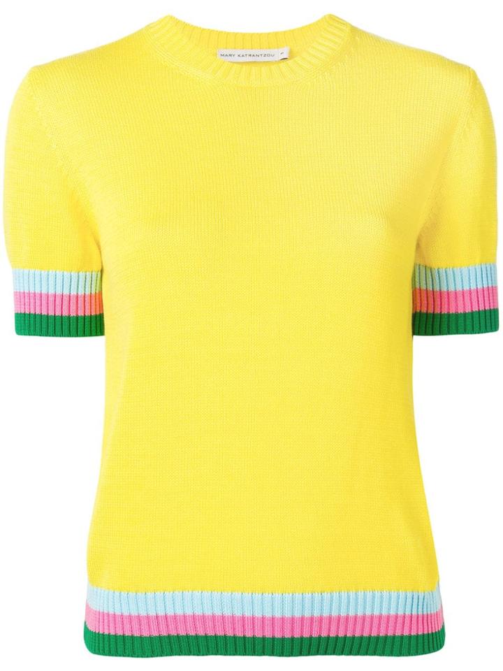 Mary Katrantzou Contrast Knit Top - Yellow
