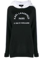 Karl Lagerfeld Address Logo Hoodie - Black