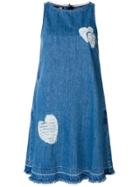 Love Moschino Frayed Heart Dress - Blue