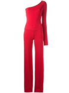 Plein Sud Off Shoulder Jumpsuit, Women's, Size: 38, Red, Spandex/elastane/viscose