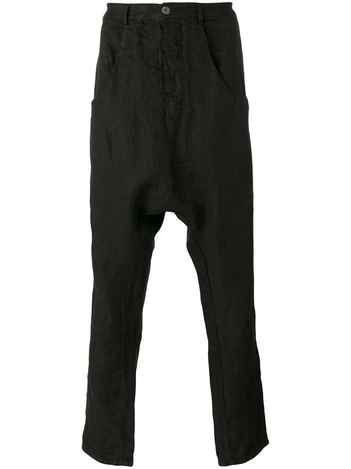 Andrea Ya'aqov - Drop-crotch Trousers - Men - Linen/flax - S, Black, Linen/flax