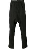 Andrea Ya'aqov - Drop-crotch Trousers - Men - Linen/flax - S, Black, Linen/flax