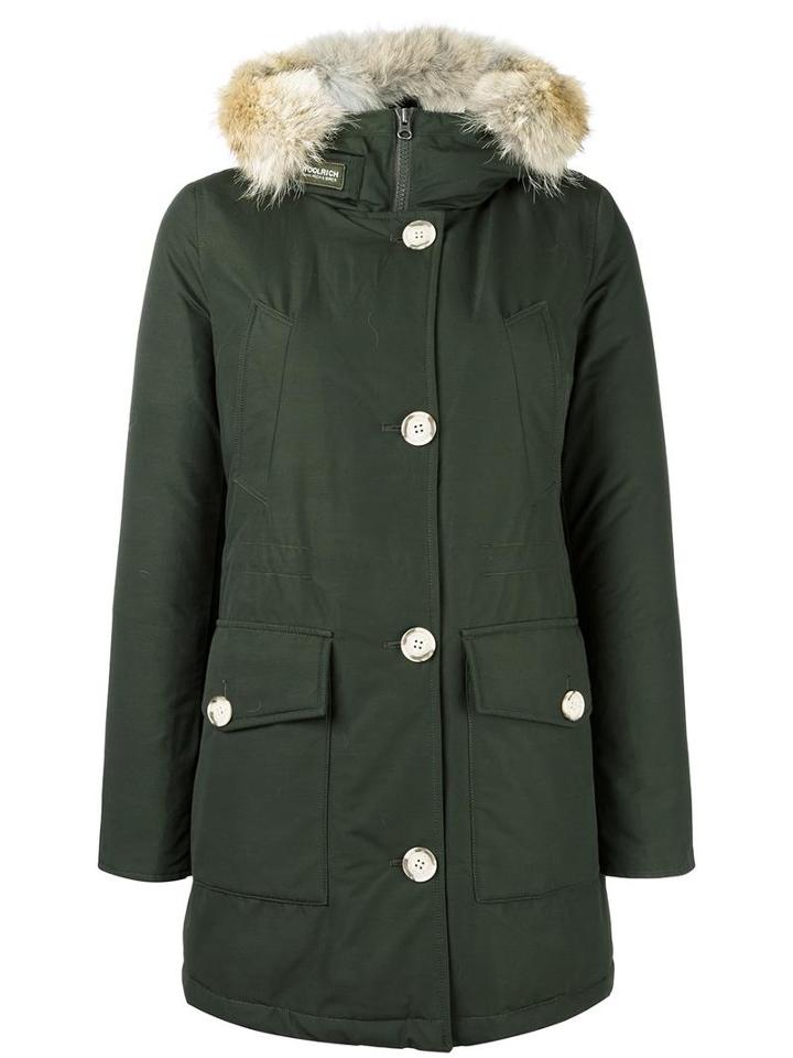 Woolrich 'artic' Parka, Women's, Size: Large, Green, Cotton/polyamide/coyote Fur