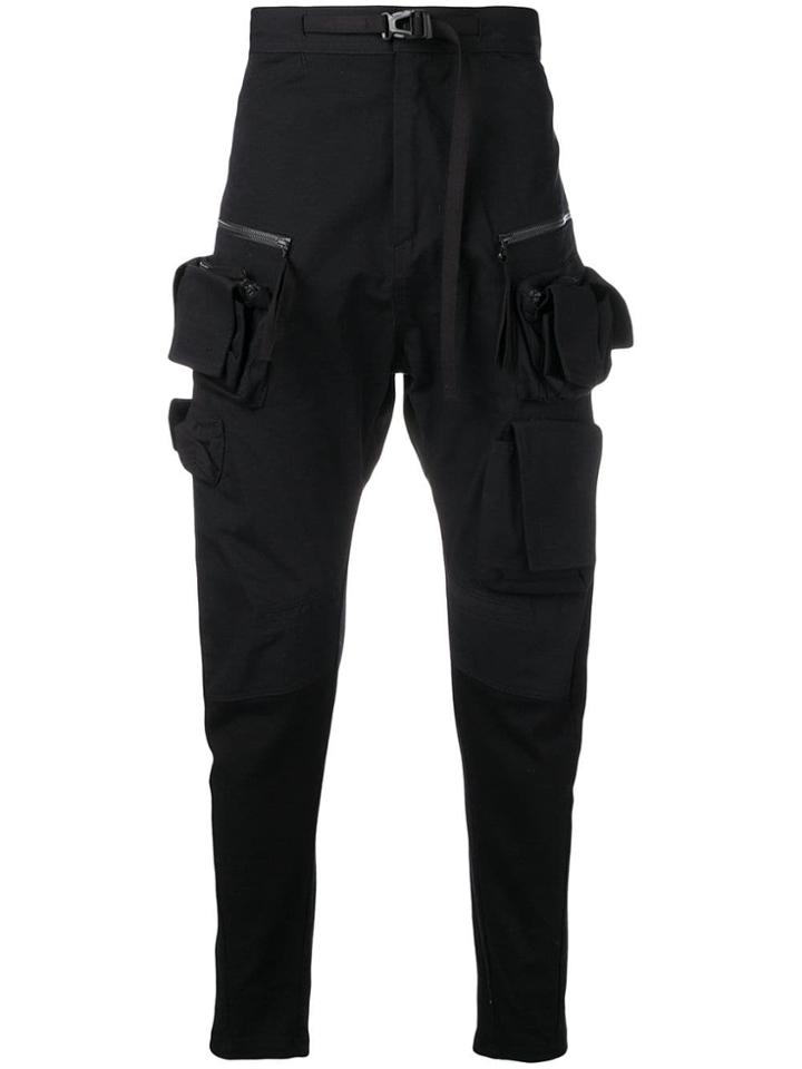 Julius Side Pockets Tapered Trousers - Black