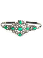 Karats & Carats Diamond And Emerald Pave Hand Bracelet