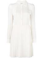 Sonia Rykiel Pleated Shirt Dress, Women's, Size: 42, White, Silk