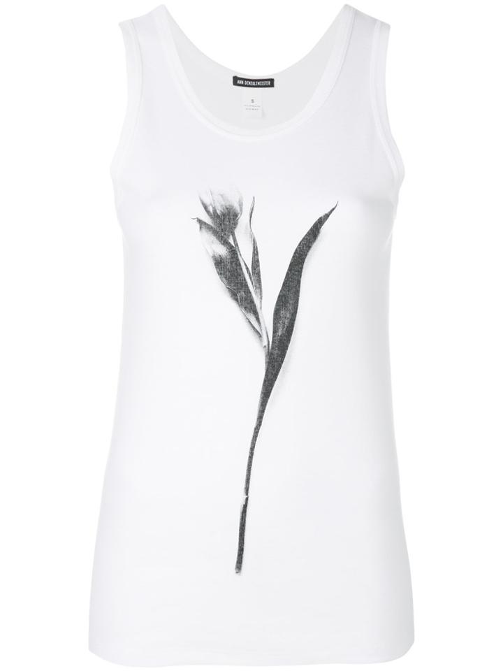 Ann Demeulemeester Tulip Print Vest Top - White
