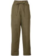 Ulla Johnson - Belted Cropped Trousers - Women - Cotton/linen/flax - 10, Green, Cotton/linen/flax