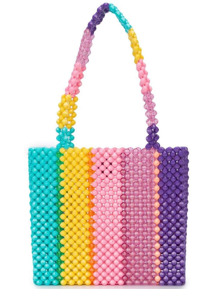 Susan Alexandra Stripe Beaded Tote - Multicolour