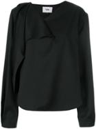 Vejas Draped Sleeve Top - Black