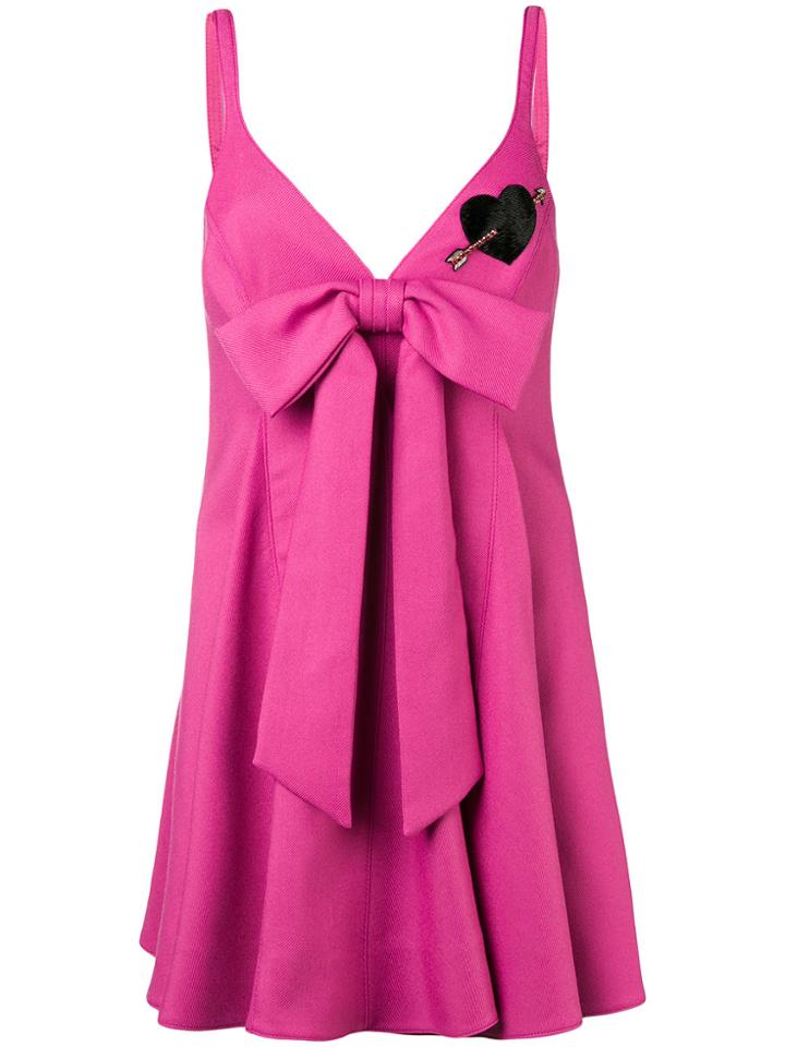 Valentino Bow Front Mini Dress - Pink & Purple