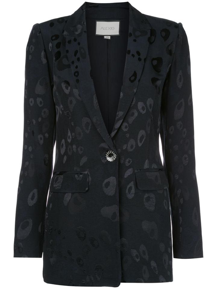 Alexis Fitted Printed Blazer - Blue
