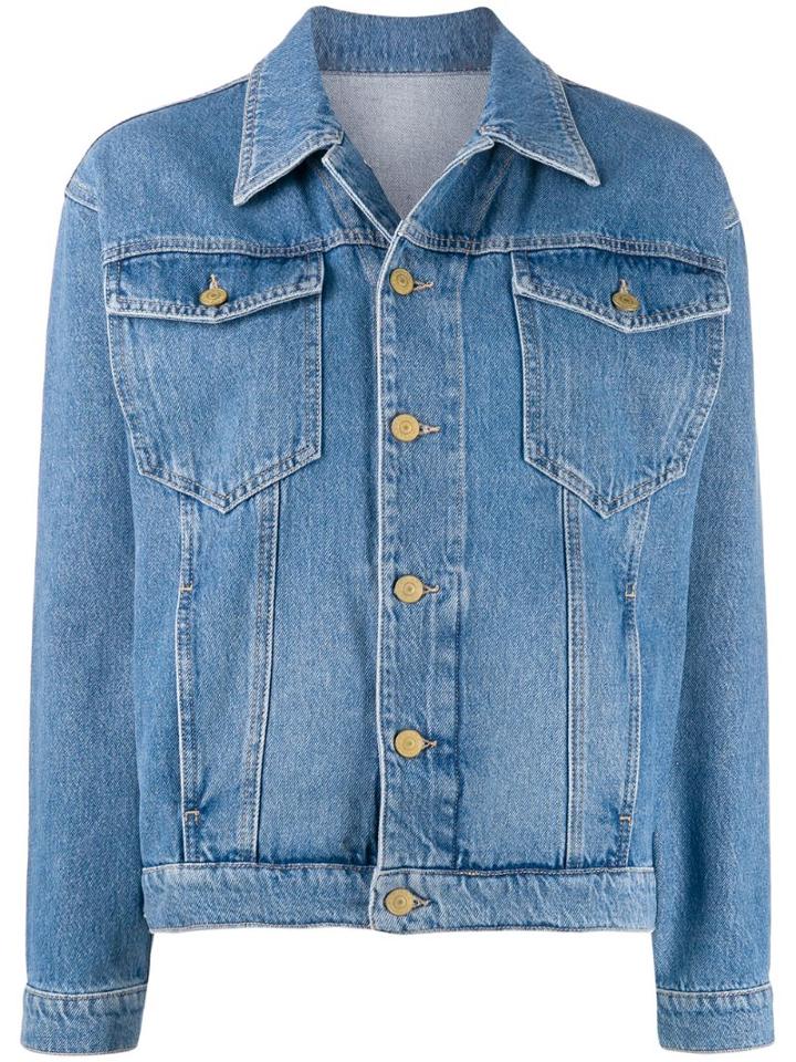Chiara Ferragni Logo Embroidered Denim Jacket - Blue