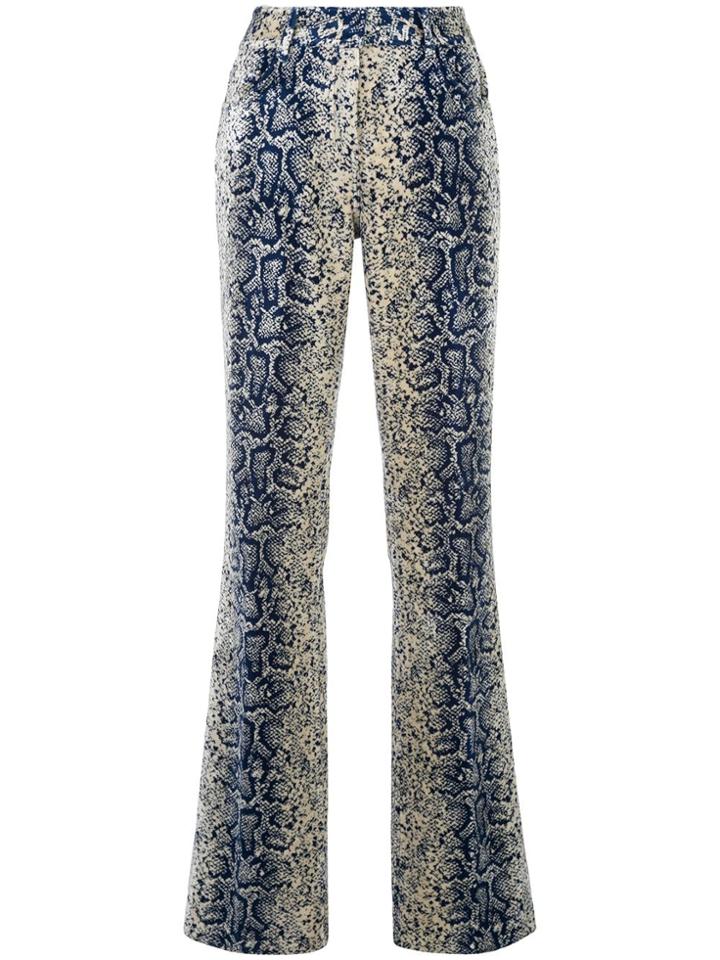 Giambattista Valli Python Print Kick Flares - Blue