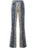 Giambattista Valli Python Print Kick Flares - Blue