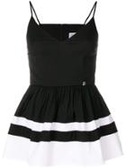 Twin-set Contrast Flared Top - Black