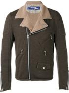 Junya Watanabe Comme Des Garçons Man - Casual Biker Jacket - Men - Cotton/wool - Xl, Brown, Cotton/wool