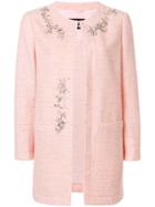 Boutique Moschino Embellished Tweed Jacket - Pink & Purple