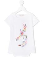 Dondup Kids Bird Print T-shirt, Girl's, Size: 12 Yrs, White