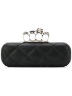 Alexander Mcqueen Four-ring Quilted Clutch - Black