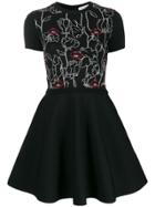 Valentino Lips Embroidered Short Dress - Black
