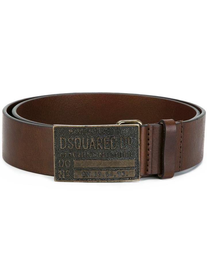 Dsquared2 Logo Buckle Belt, Men's, Size: 105, Brown, Leather