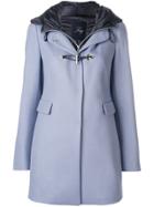 Fay Hooded Single Breasted Coat - Pink & Purple