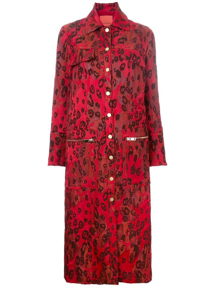 Manning Cartell Amplified Leopard Coat, Women's, Size: 10, Red, Acrylic/polyamide/polyester/acetate