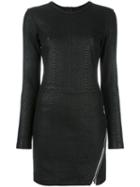 Rta Fitted Leather Dress, Women's, Size: 10, Black, Lamb Skin