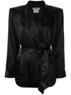 Yves Saint Laurent Pre-owned Silk Belted Robe Blazer - Black