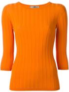 Sportmax Ribbed Sweater, Women's, Size: M, Yellow/orange, Viscose/polyamide