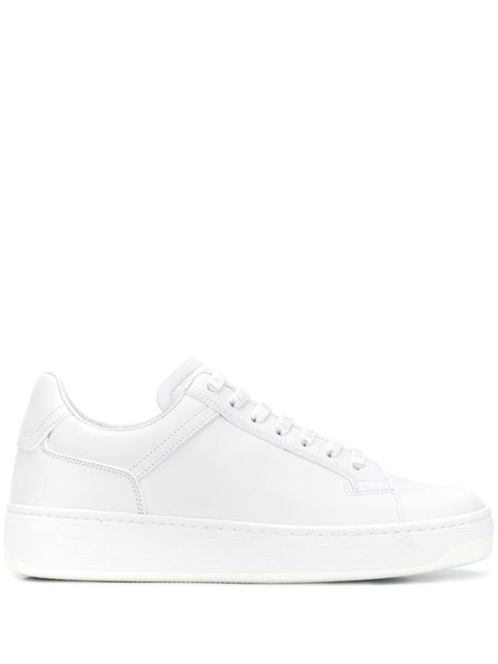 Bottega Veneta Logo Lace Low Top Sneakers - White