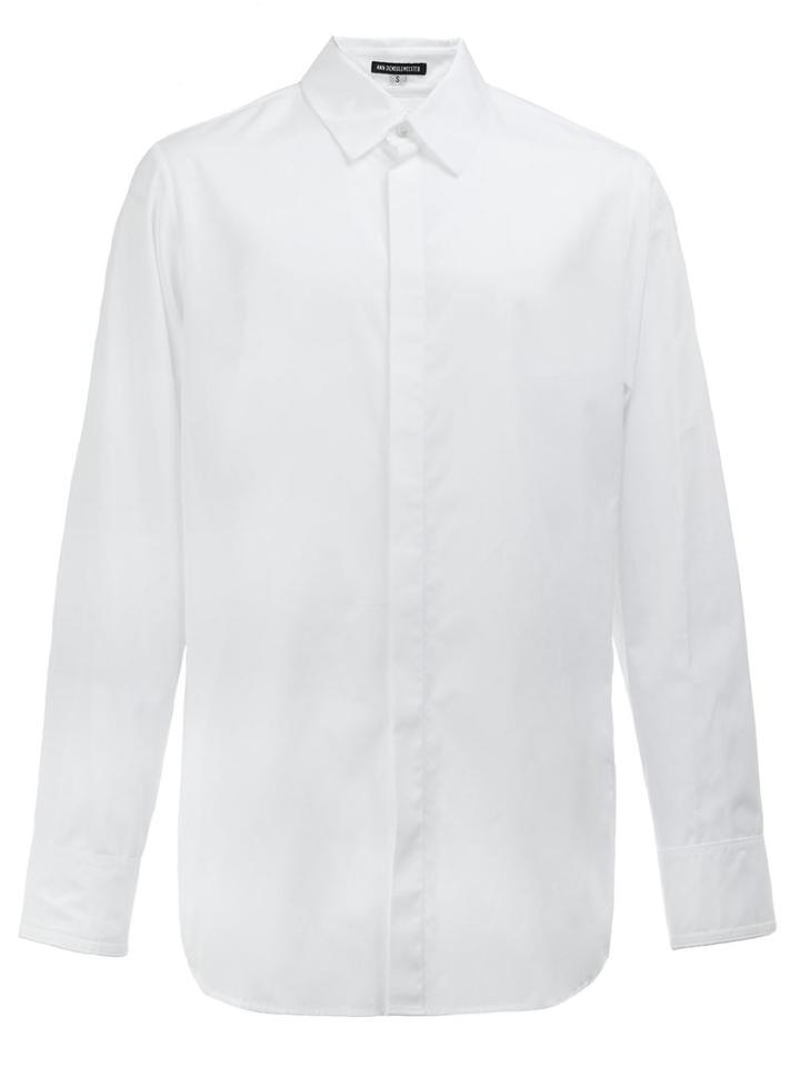 Ann Demeulemeester Concealed Fastening Shirt, Men's, Size: Xs, White, Cotton